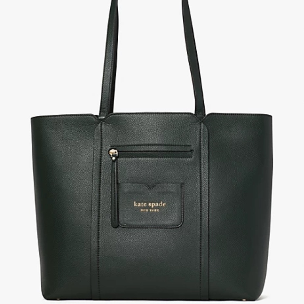 KATE SPADE FLORENCE LARGE TOTE BAG IN BLACK PEBBLED LEATHER